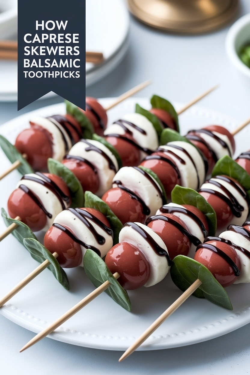 caprese skewers balsamic glaze toothpicks
