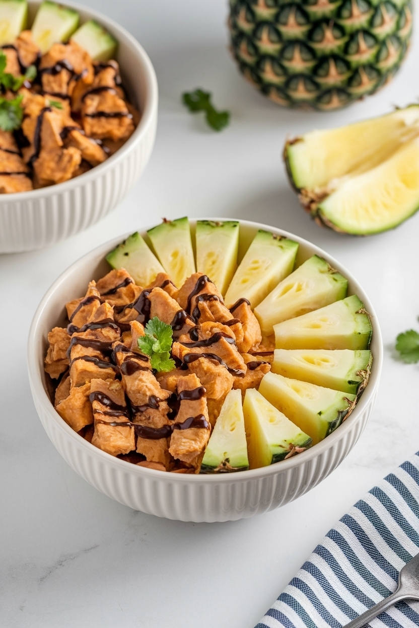 hawaiian chicken pineapple bowls teriyaki