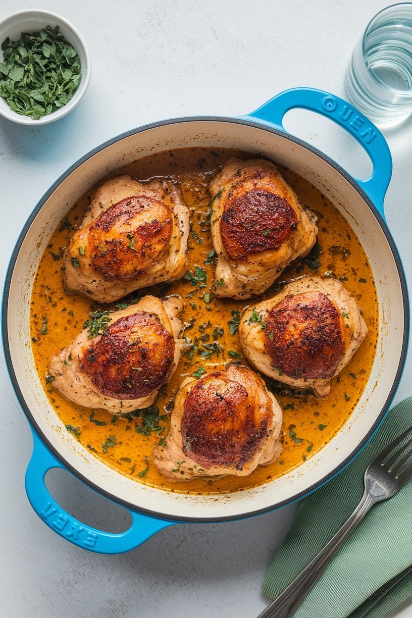 one pan tuscan chicken thighs viral