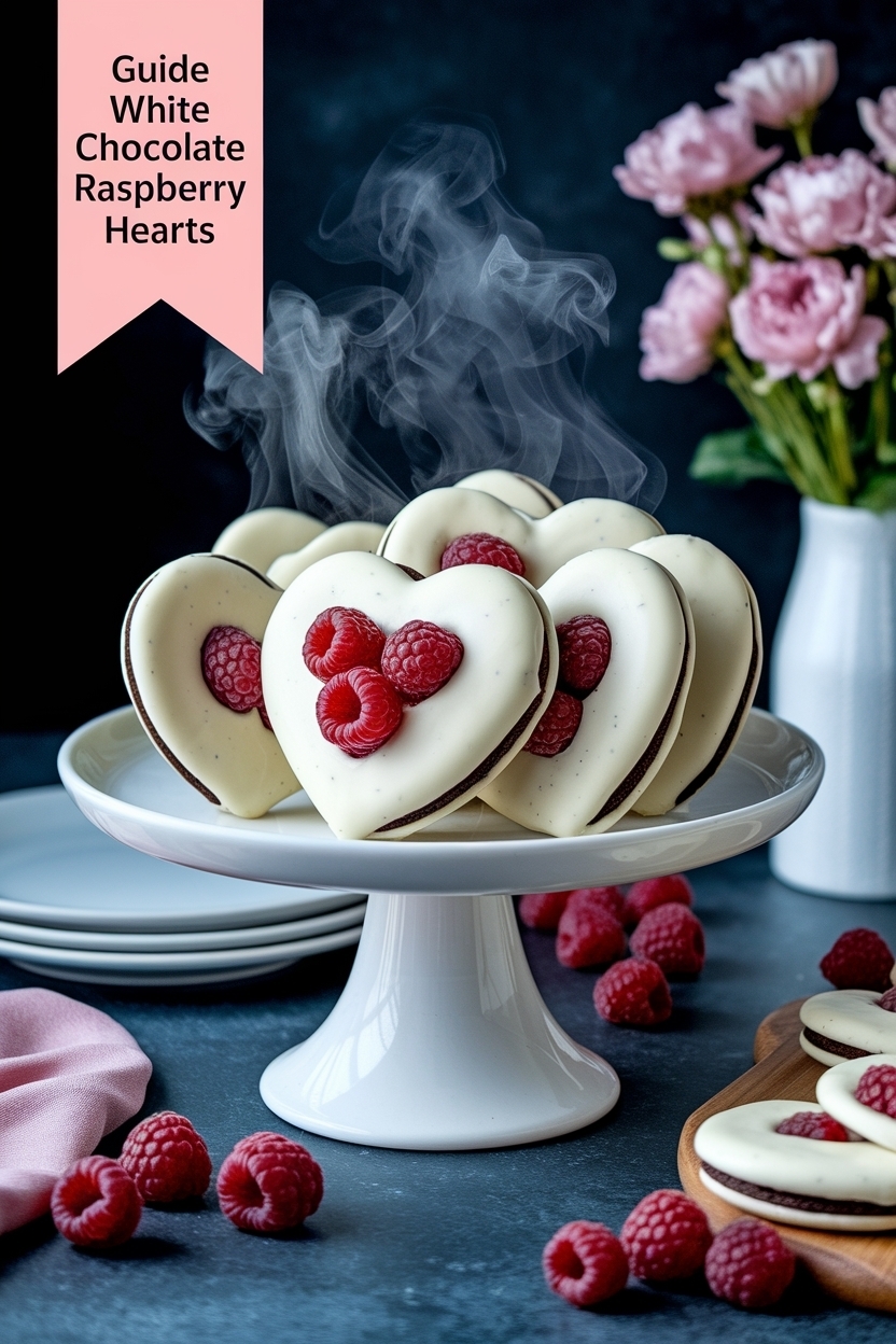 white chocolate raspberry cookies hearts