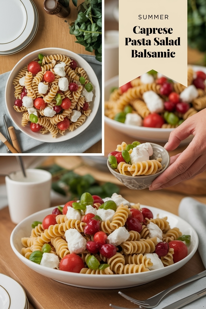 caprese pasta salad balsamic