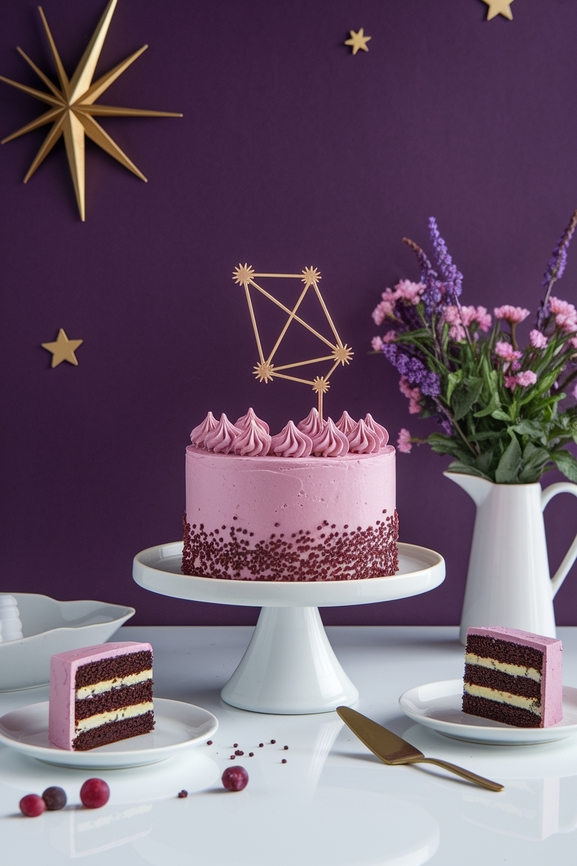 capricorn zodiac chocolate cake constellation topper