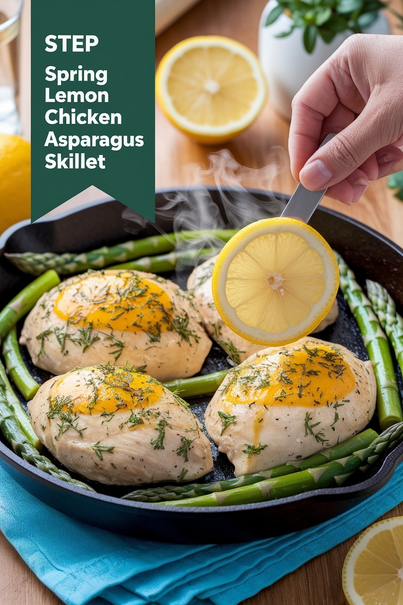spring lemon chicken asparagus skillet