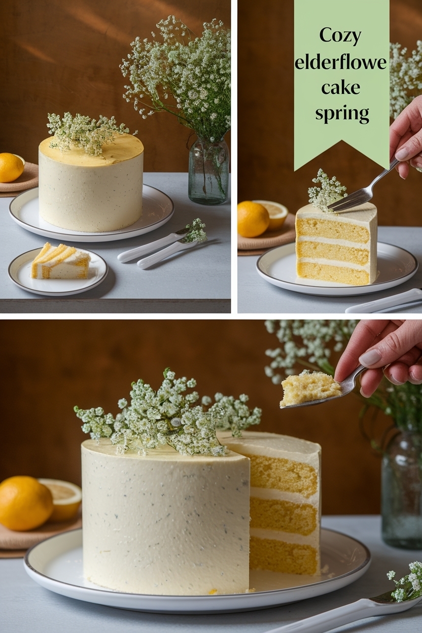 lemon elderflower cake spring