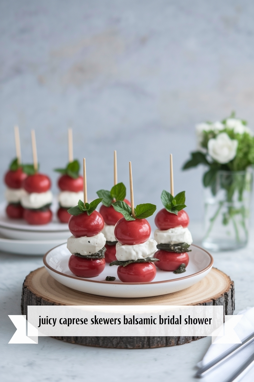 caprese skewers balsamic bridal shower