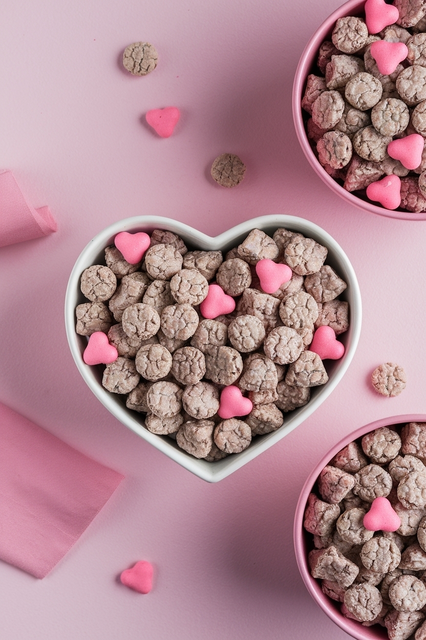 valentine puppy chow pink