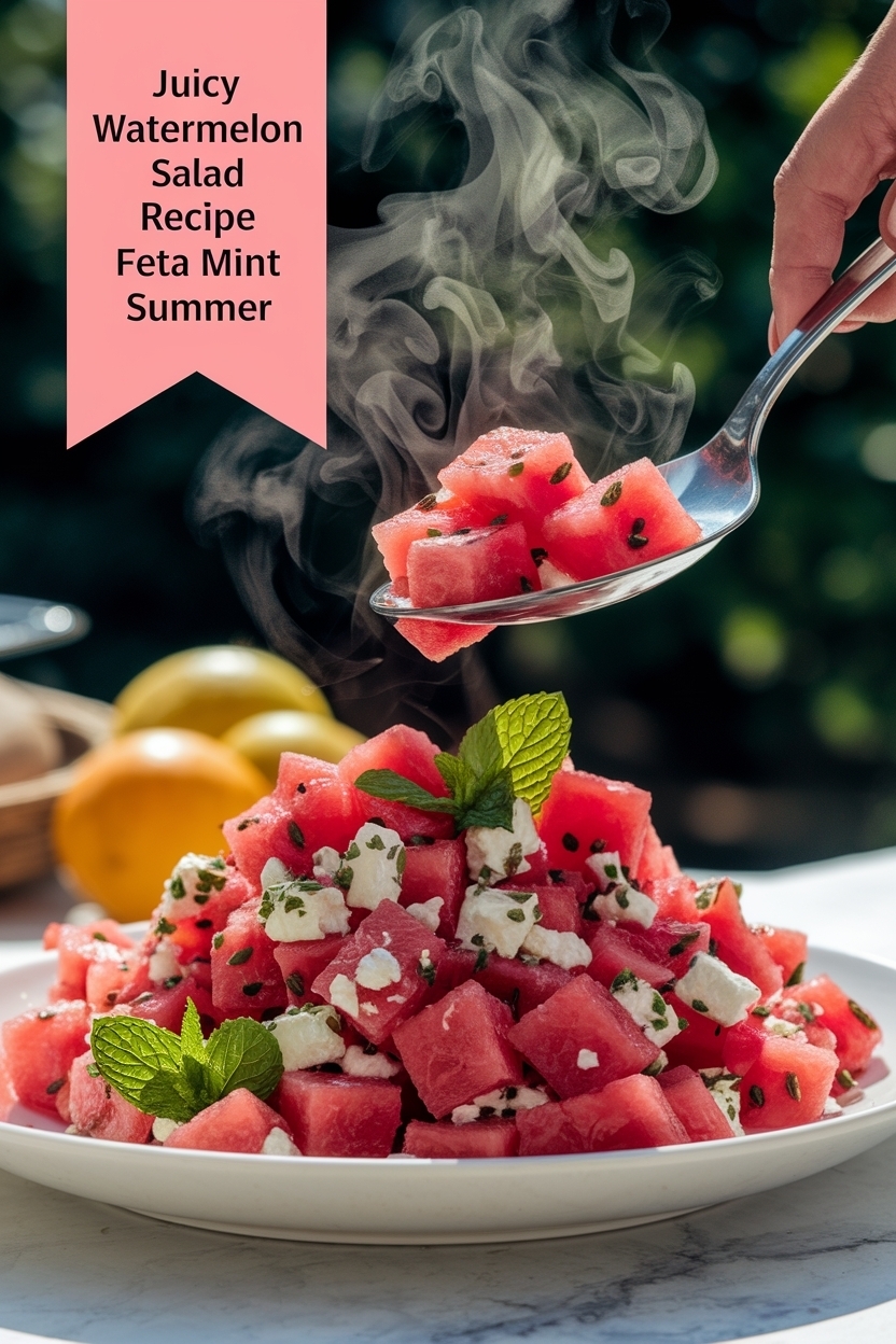 watermelon salad recipe feta mint summer