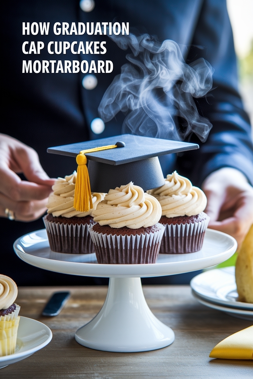 graduation cap cupcakes mortarboard