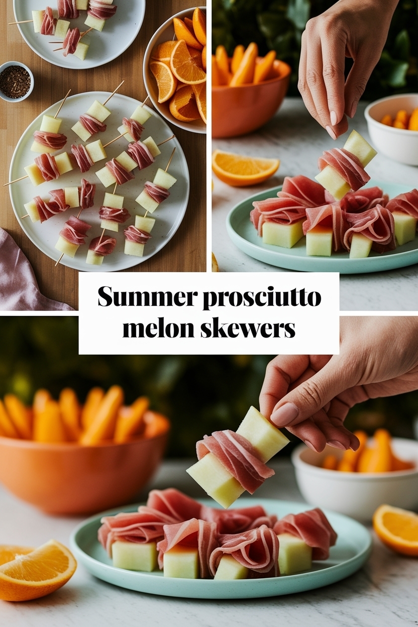 prosciutto melon skewers