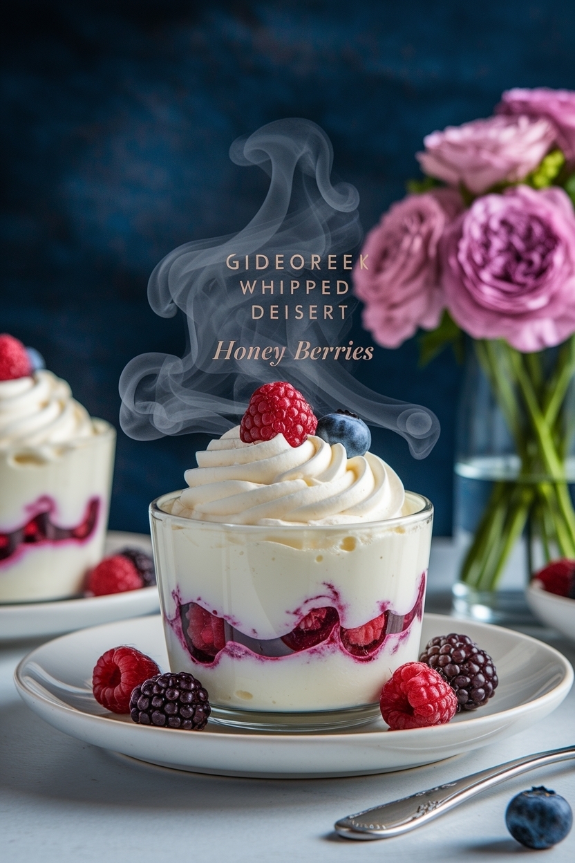 whipped greek yogurt dessert honey berries