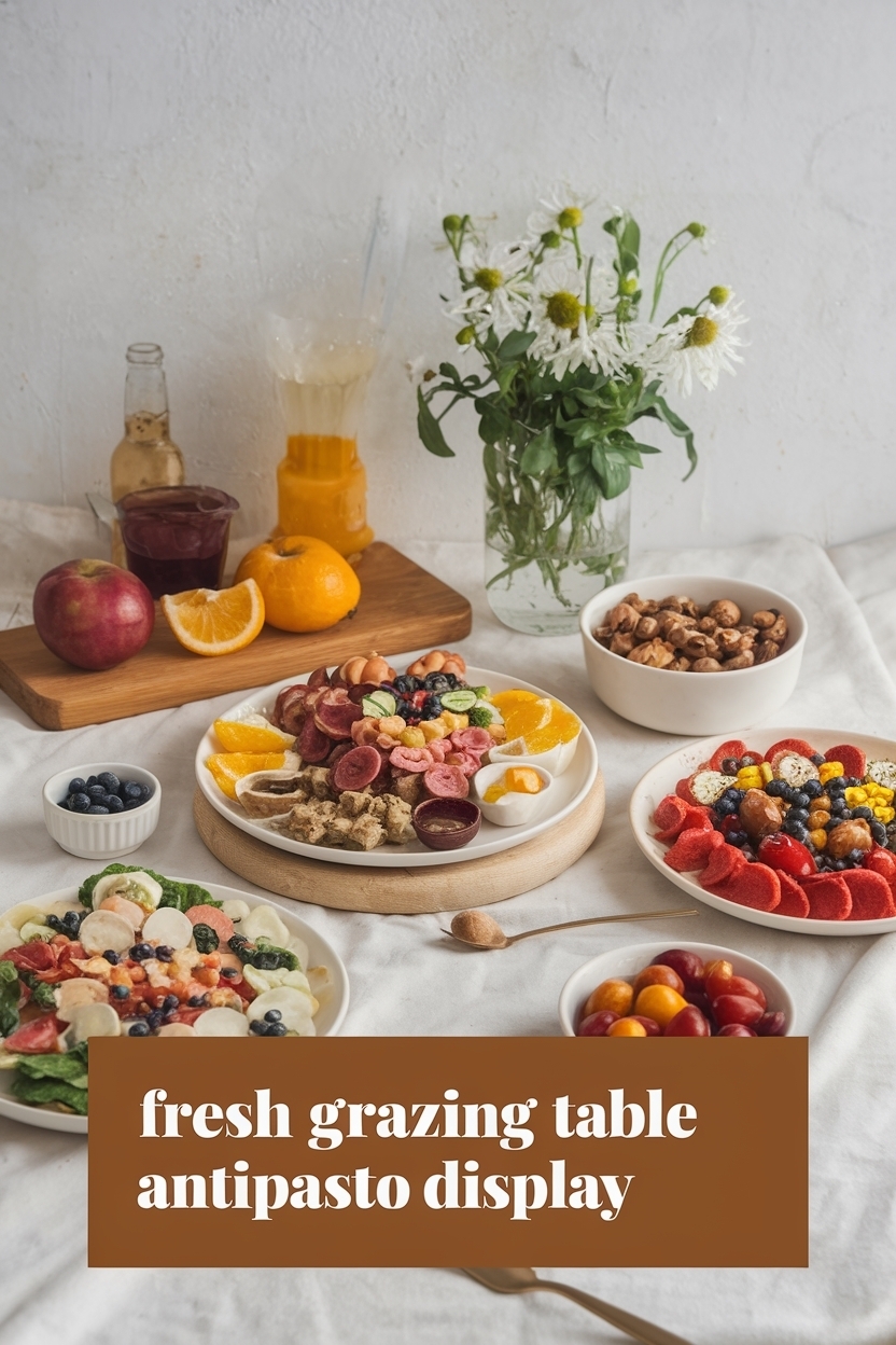 grazing table antipasto display