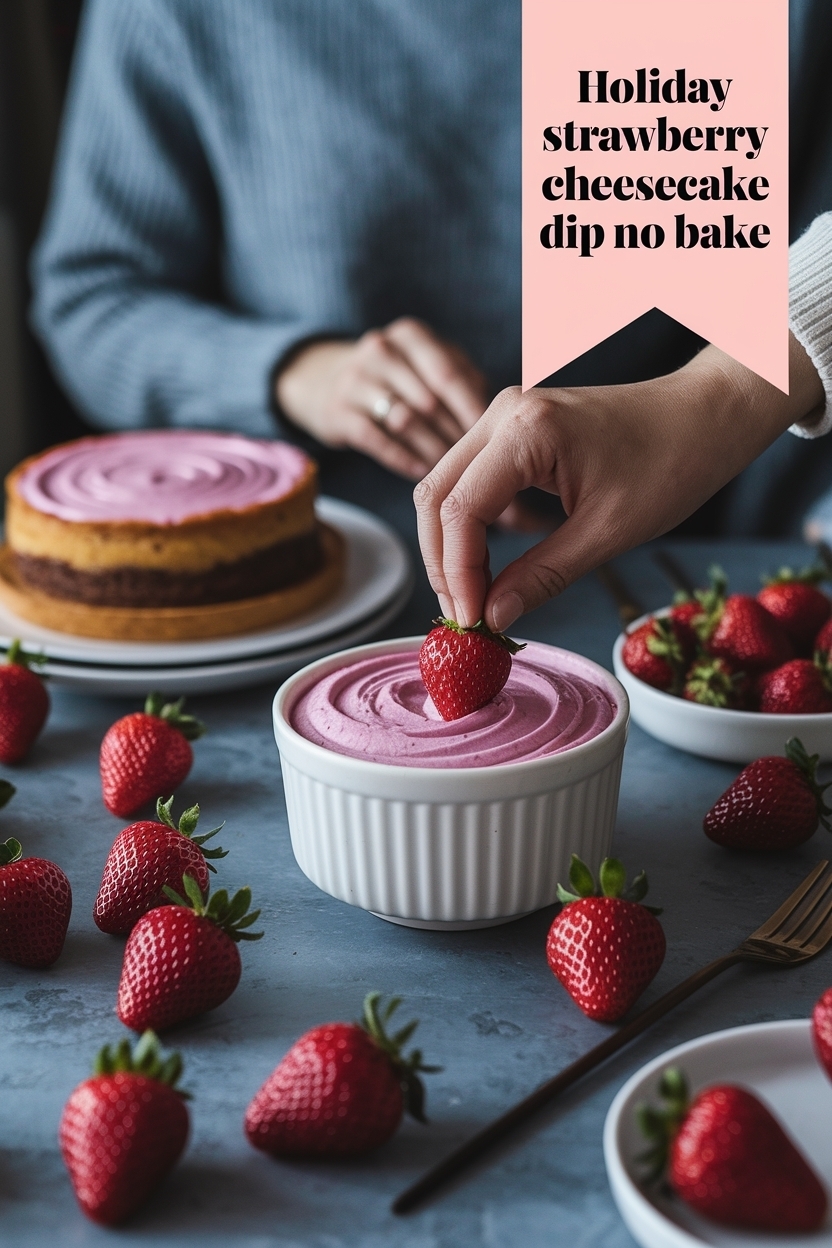 strawberry cheesecake dip no bake
