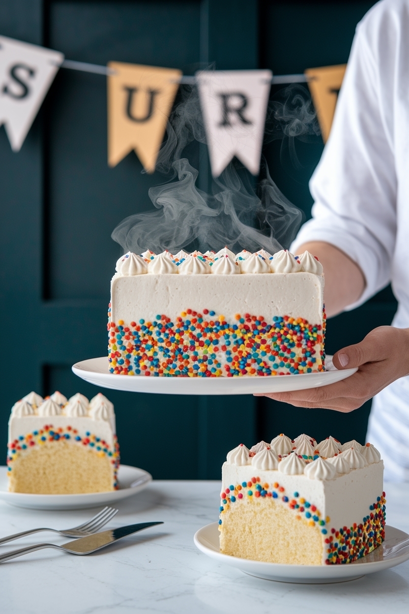 vanilla funfetti graduation sheet cake