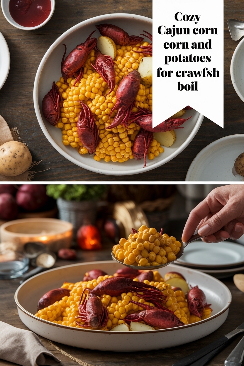 cajun corn and potatoes for crawfish boil
