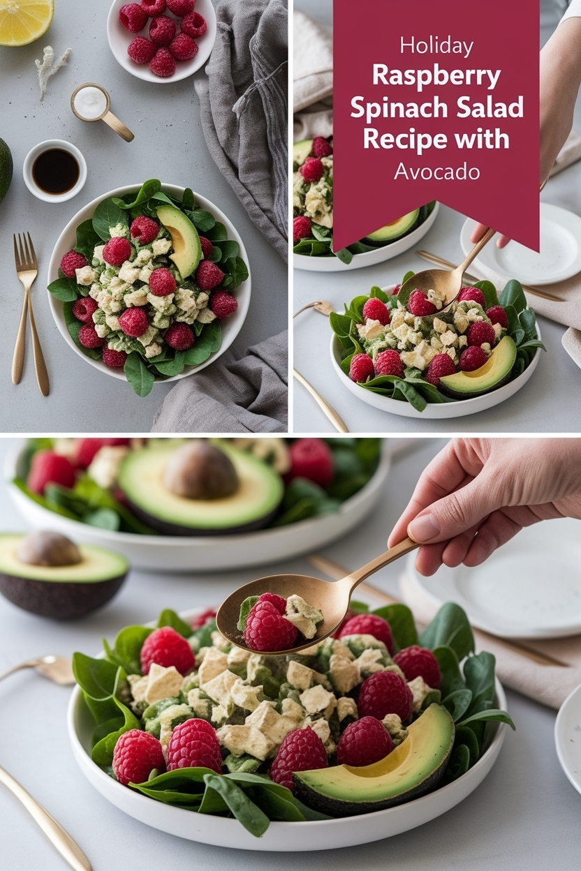 raspberry spinach salad recipe with avocado