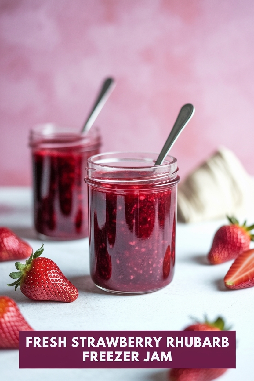 strawberry rhubarb freezer jam