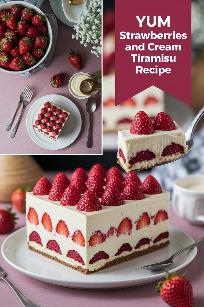 strawberries and cream tiramisu recipe