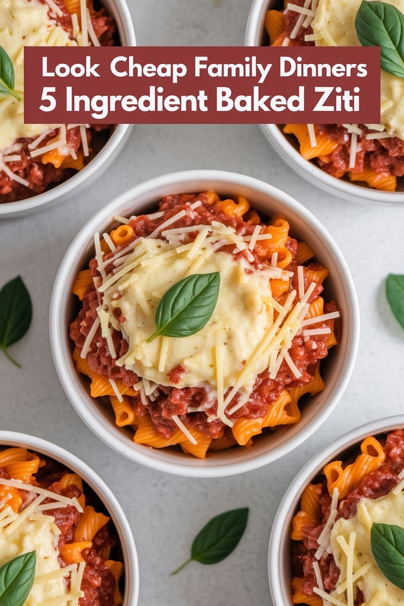 cheap family dinners 5 ingredient baked ziti