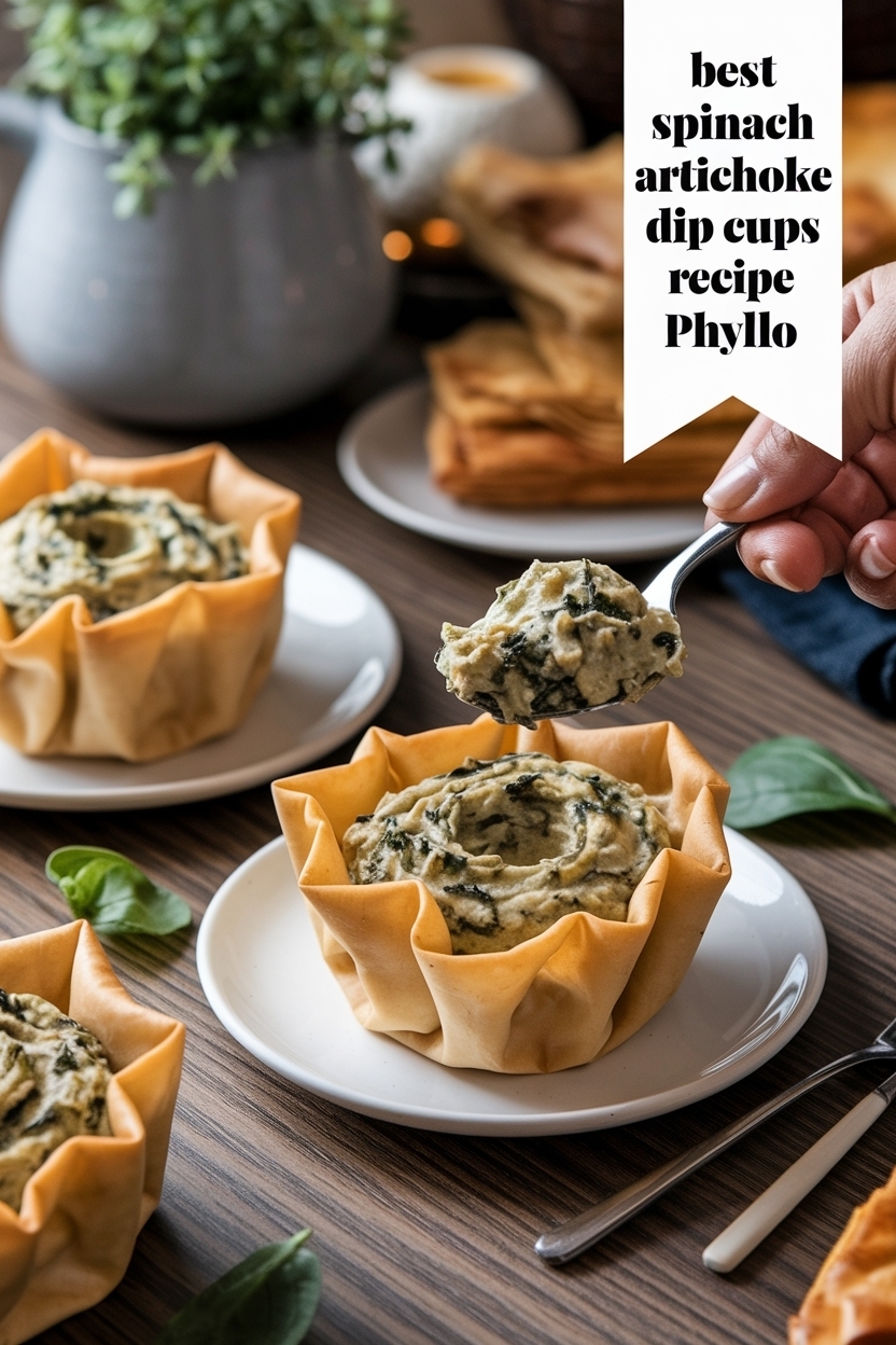 spinach artichoke dip cups recipe phyllo