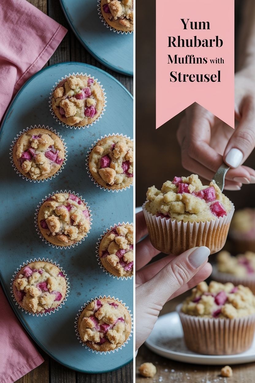 rhubarb muffins with streusel