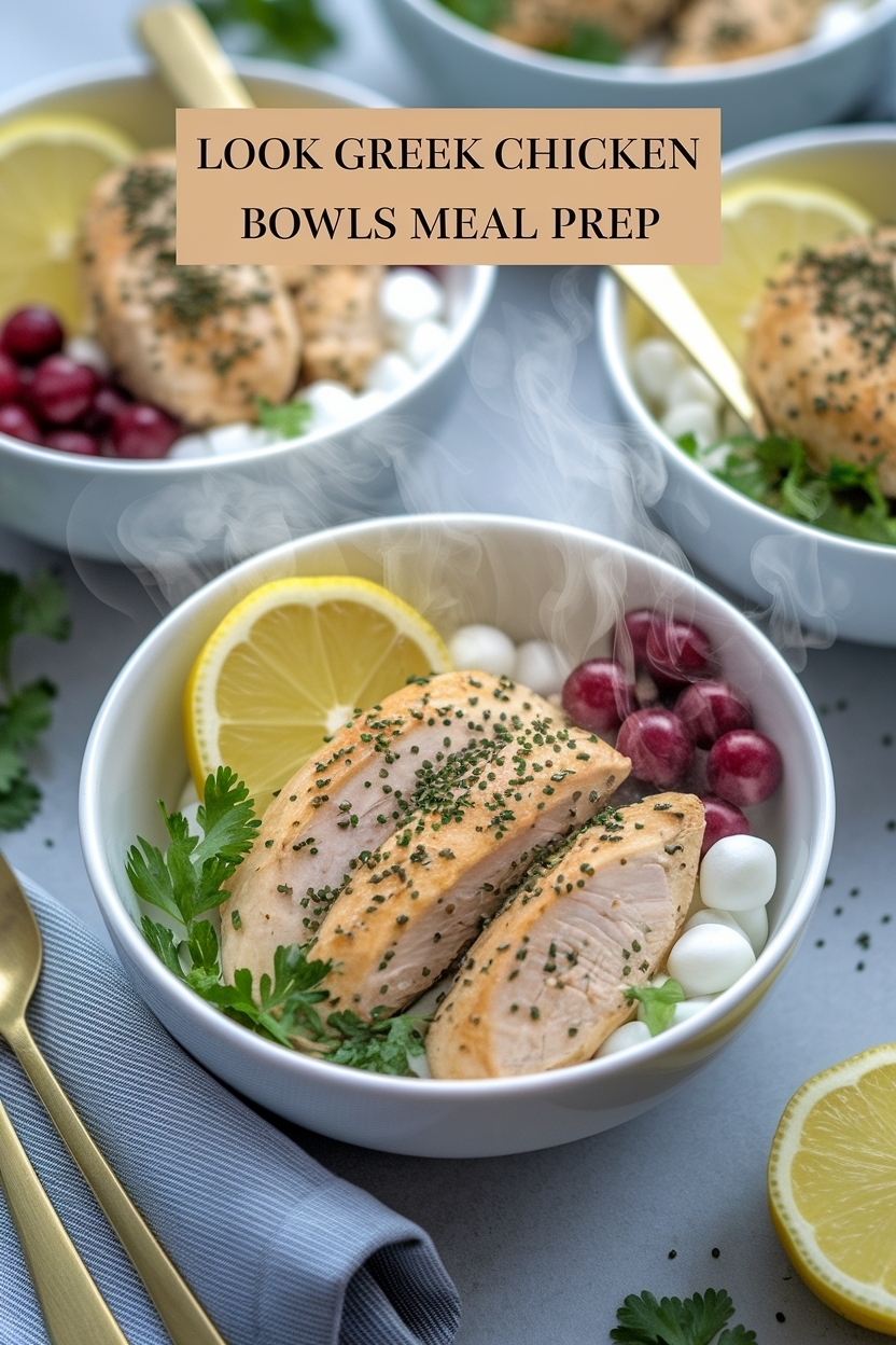 greek chicken bowls meal prep
