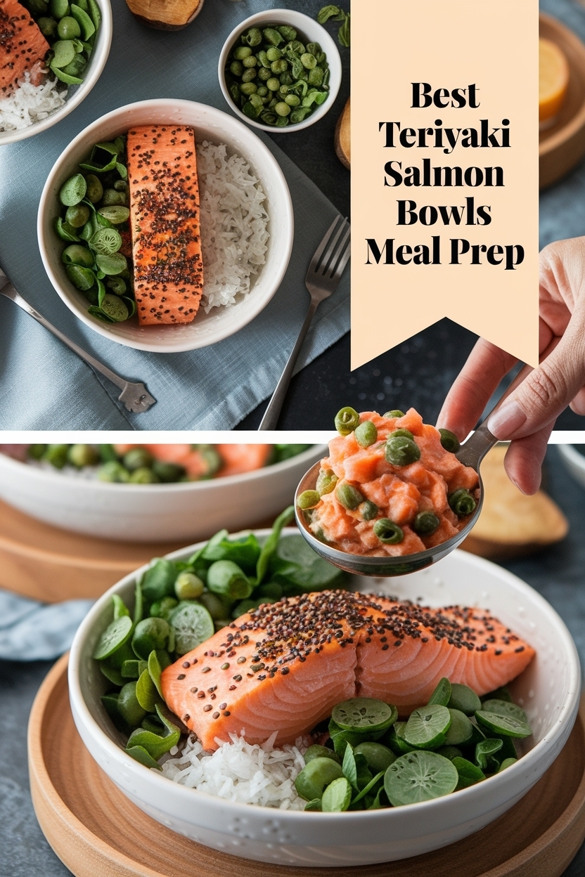 teriyaki salmon bowls meal prep