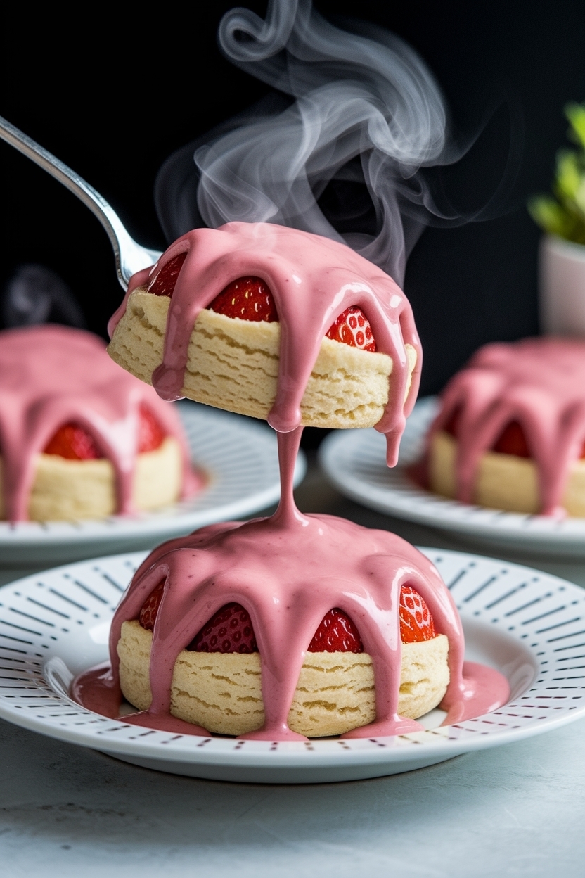 strawberries and cream scones glaze