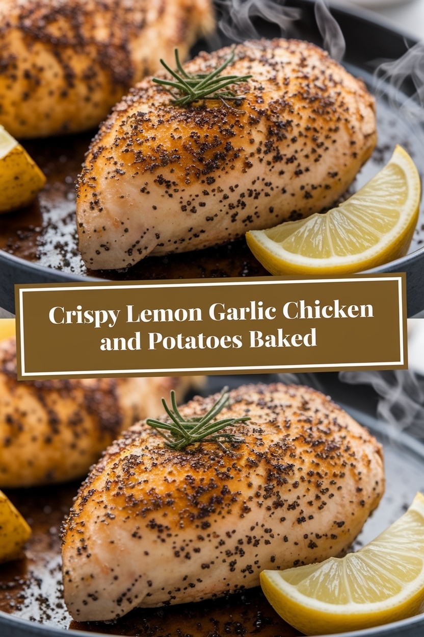 lemon garlic chicken and potatoes baked