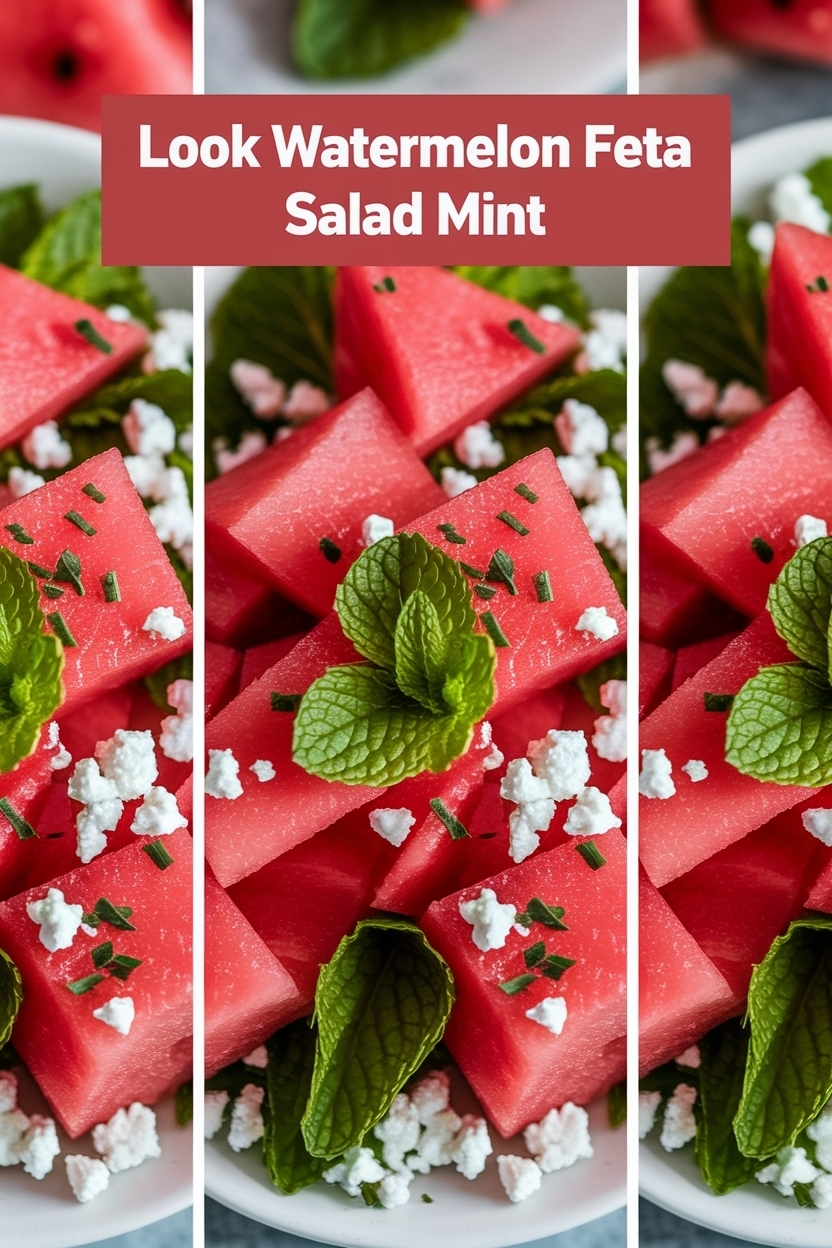 watermelon feta salad mint
