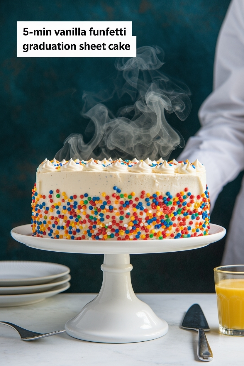 vanilla funfetti graduation sheet cake