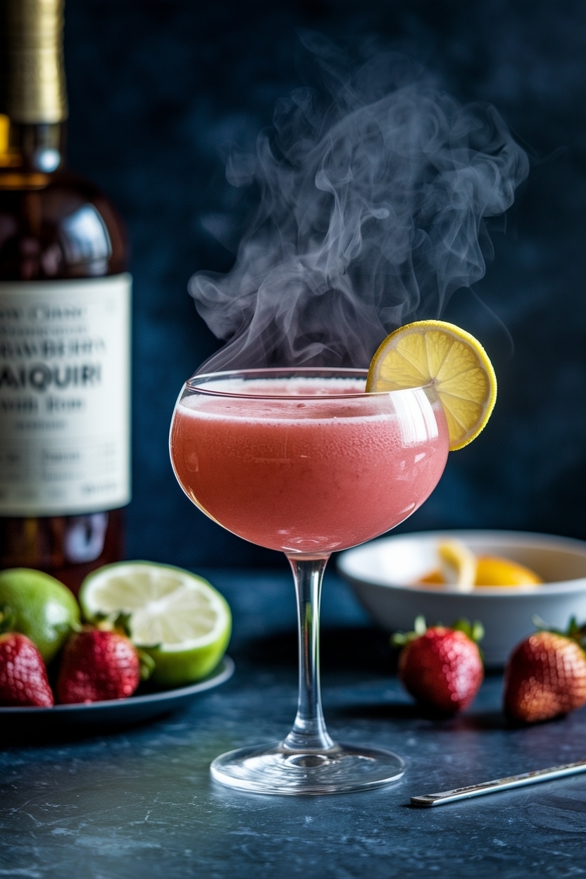 classic frozen strawberry daiquiri with rum