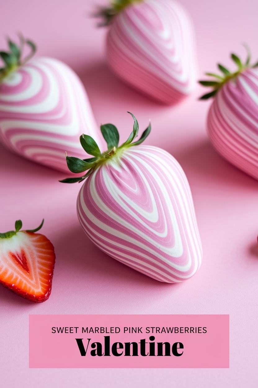 marbled pink strawberries valentine