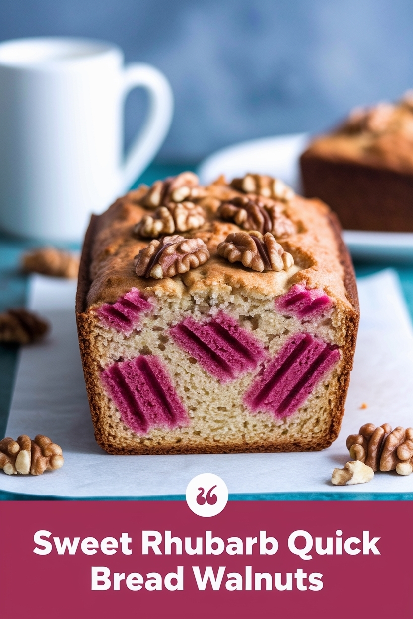 rhubarb quick bread walnuts