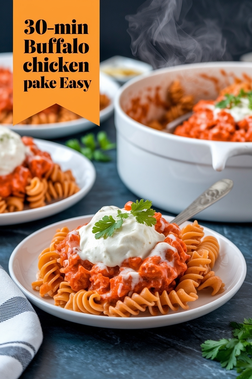 buffalo chicken pasta bake easy