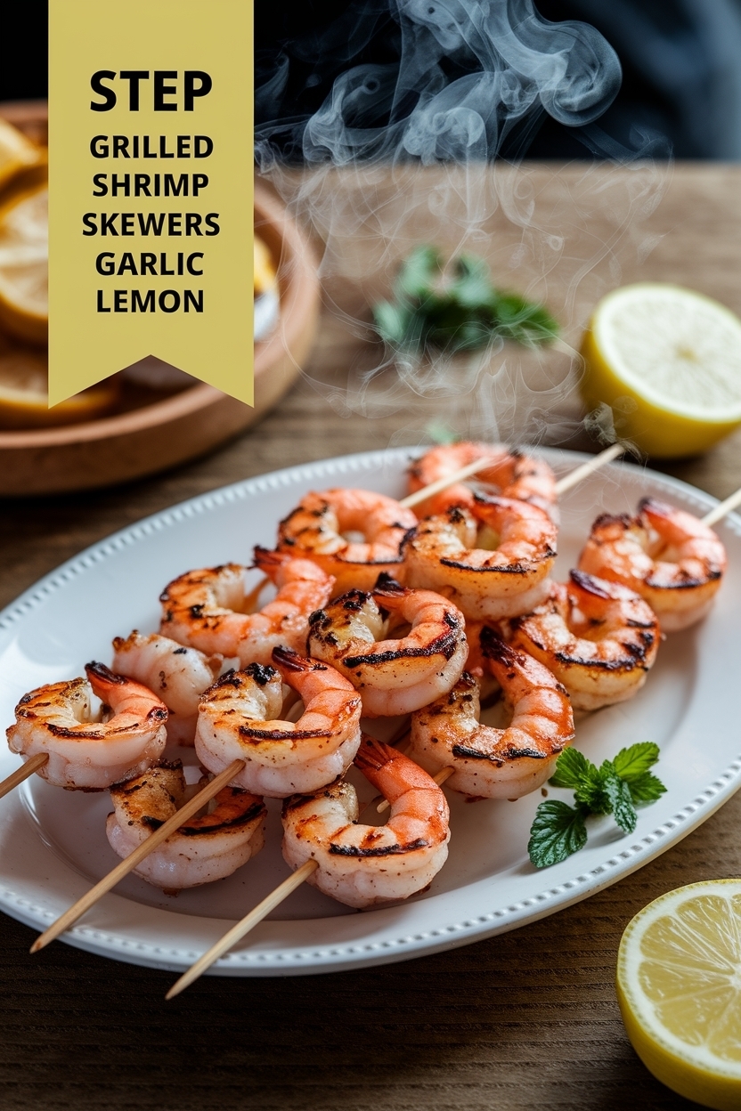 grilled shrimp skewers garlic lemon