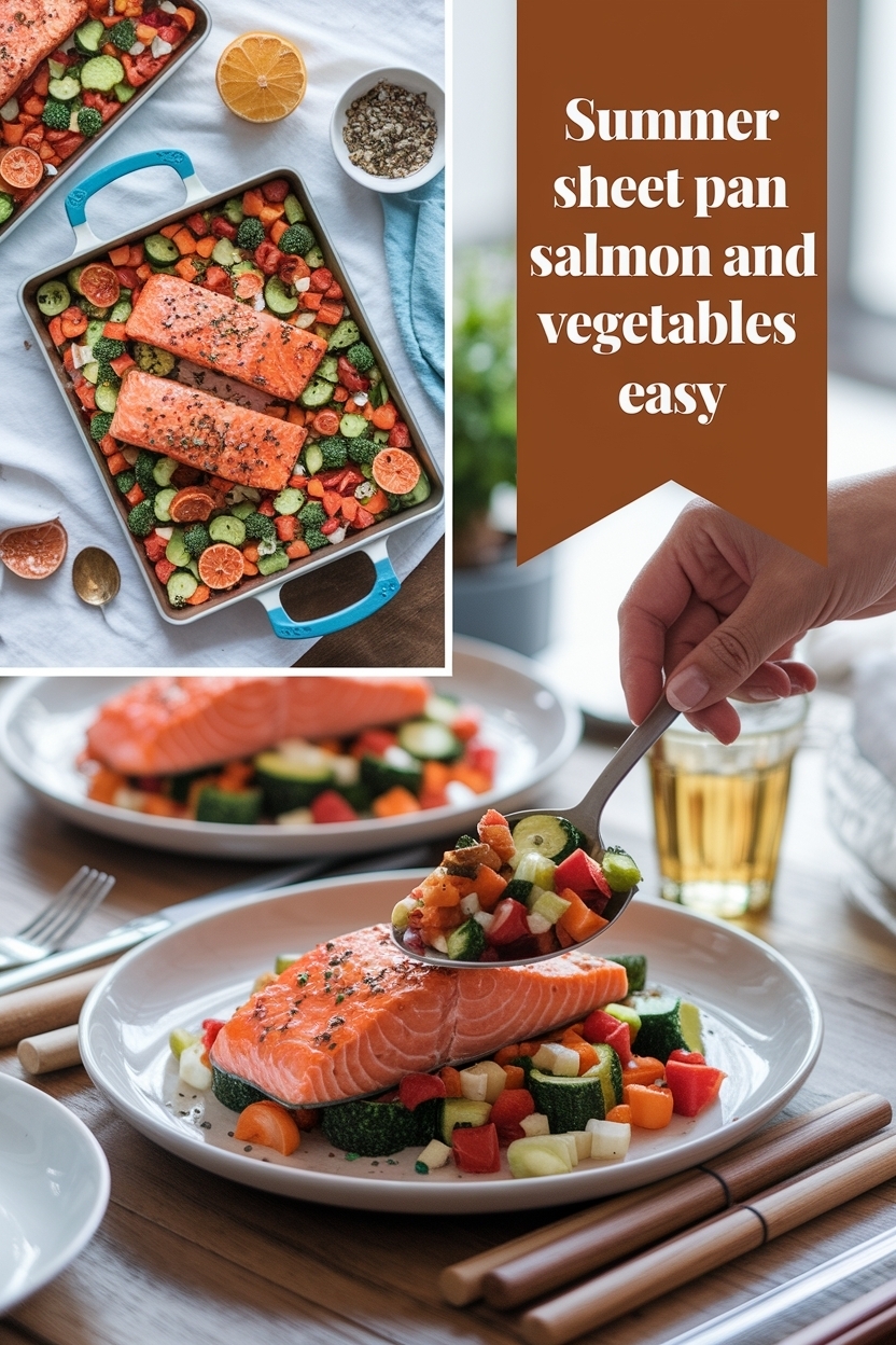 sheet pan salmon and vegetables easy