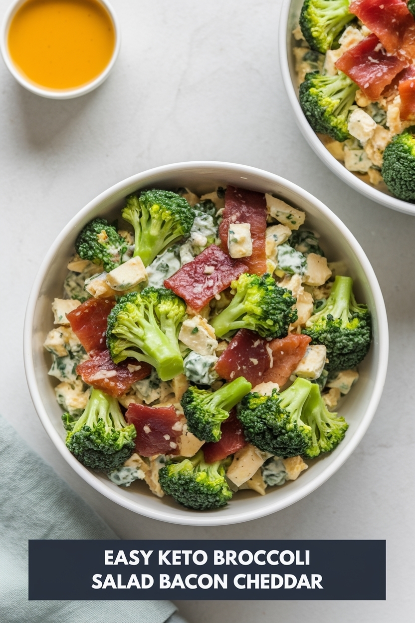 keto broccoli salad bacon cheddar
