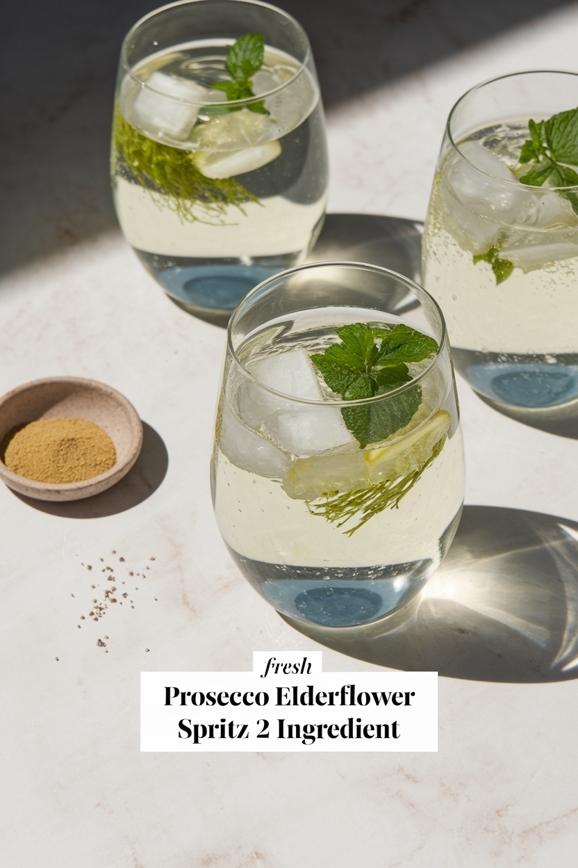 prosecco elderflower spritz 2 ingredient