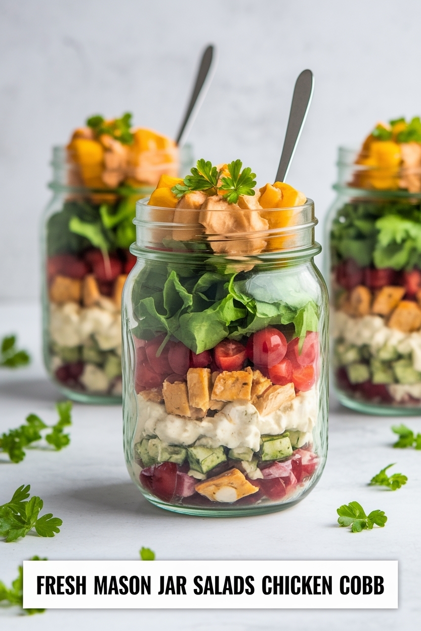 mason jar salads chicken cobb