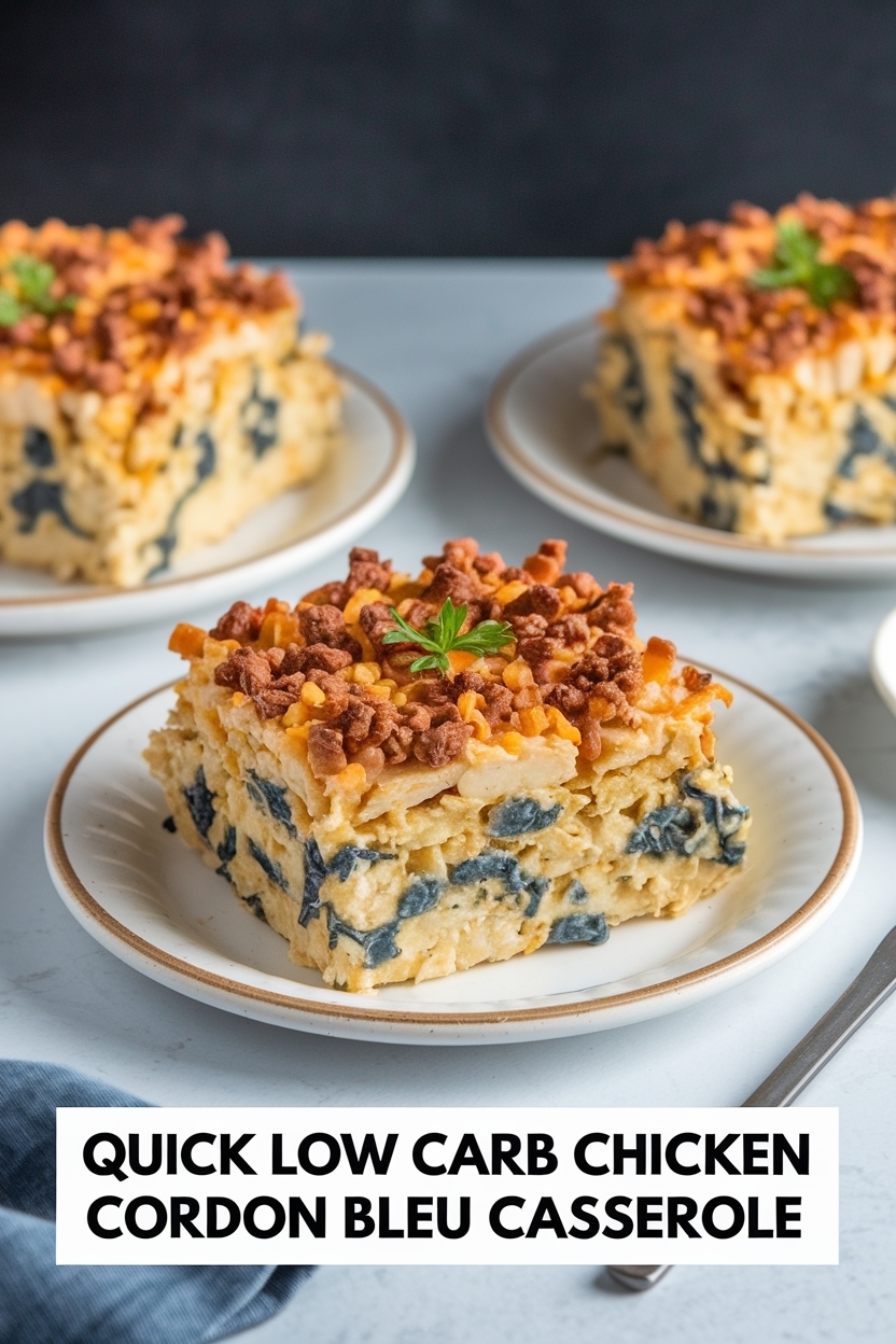 low carb chicken cordon bleu casserole
