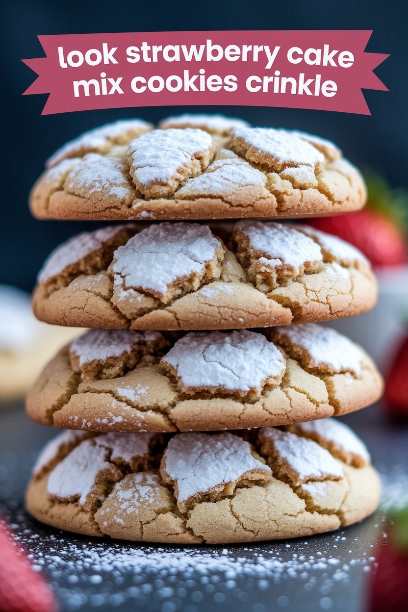 strawberry cake mix cookies crinkle