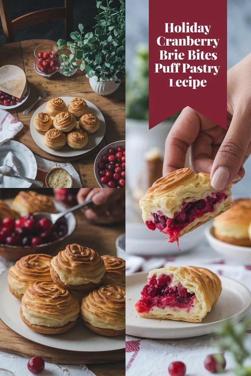 cranberry brie bites puff pastry recipe