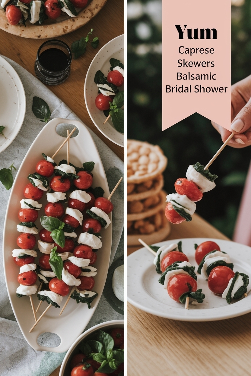 caprese skewers balsamic bridal shower