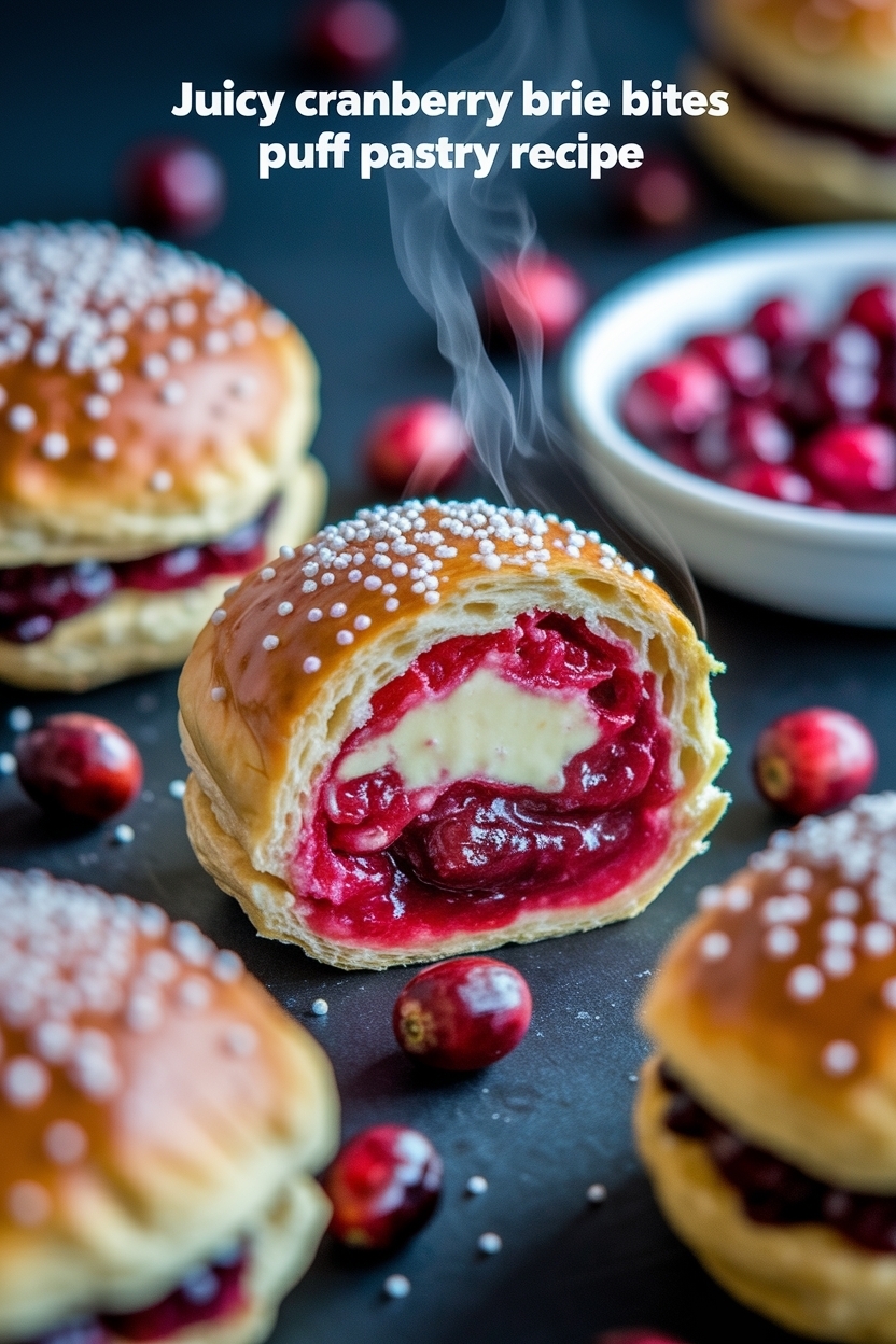 cranberry brie bites puff pastry recipe