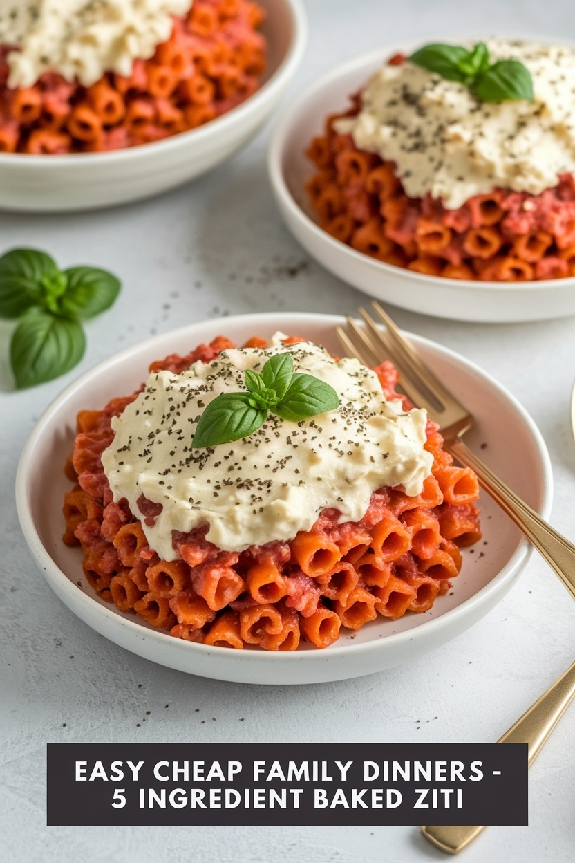 cheap family dinners 5 ingredient baked ziti