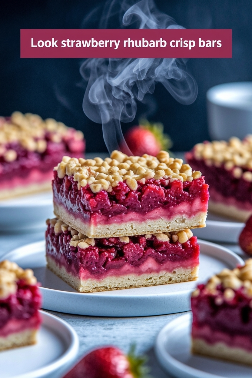strawberry rhubarb crisp bars