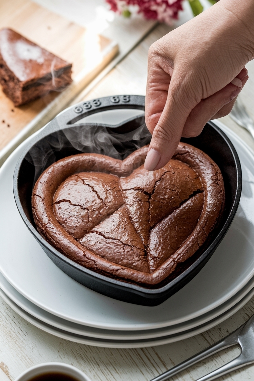 heart shaped brownie skillet for two