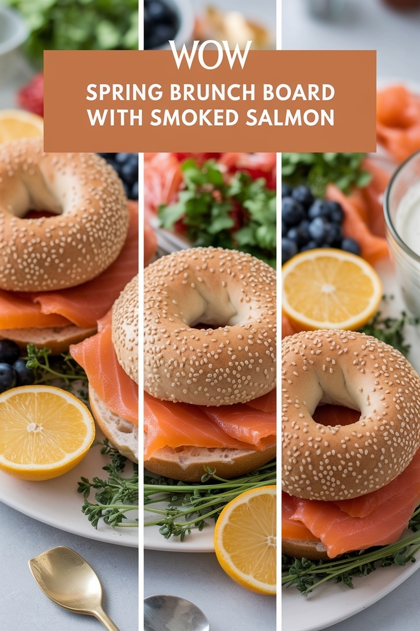 spring brunch board with smoked salmon