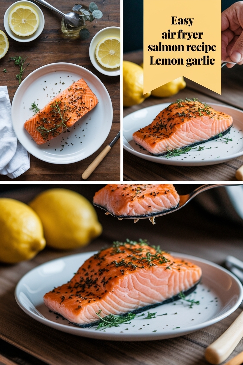 air fryer salmon recipe lemon garlic