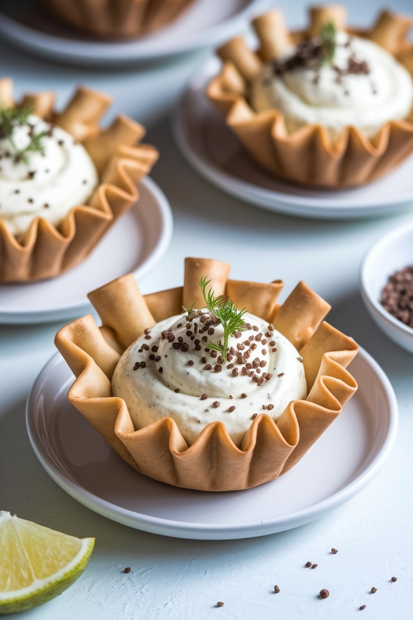 french onion dip phyllo cups recipe